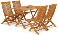 vidaXL 5-tlg. Garten-Essgruppe Massivholz Teak