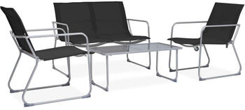 vidaXL 4-tlg. Garten-Lounge-Set Stoff und Stahl Schwarz (44352) vidaXL 4-tlg. Garten-Lounge-Set Stoff und Stahl Schwarz (44352)