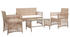 vidaXL 4-tlg. Garten-Lounge-Set mit Auflage Poly Rattan Beige (46436)