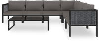 vidaXL 7-tlg. Garten-Lounge-Set mit Auflagen Poly Rattan Anthrazit