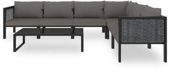 vidaXL 7-tlg. Garten-Lounge-Set mit Auflagen Poly Rattan Anthrazit (49401)