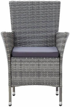 vidaXL 9-tlg. Garten-Essgruppe mit Auflagen Poly Rattan Grau (46020) vidaXL 9-tlg. Garten-Essgruppe mit Auflagen Poly Rattan Grau (46020)