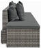 vidaXL 4-tlg. Garten-Sofagarnitur mit Kissen Grau Poly Rattan (44724)