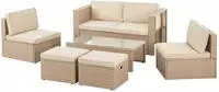 Juskys Polyrattan Gartenm&ouml;bel Set Salou - Outdoor Lounge Wetterfest 6 Personen -