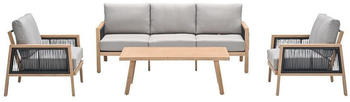 Garden Impressions Decala Loungeset 4-tlg. Aluminium hell Teaklook desert sand (58360EG)