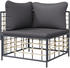 vidaXL Garten-Ecksofa mit Dunkelgrauen Kissen Poly Rattan (364134)