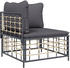 vidaXL Garten-Ecksofa mit Dunkelgrauen Kissen Poly Rattan (364134)