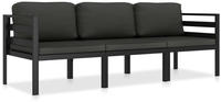 vidaXL 3-tlg. Garten-Lounge-Set mit Kissen Aluminium Anthrazit