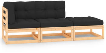vidaXL Garten Lounge Set 3-tlg. Massivholz Kiefer (3083771)