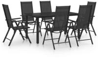 Vidaxl 7-tlg. Garten-essgruppe Aluminium Schwarz