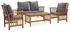 vidaXL Garden Set 4 Pieces Acacia Wood with Cushions Grey