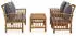 vidaXL Garden Set 4 Pieces Acacia Wood with Cushions Grey