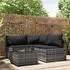vidaXL 4-tlg. Garten-Lounge-Set mit Kissen Grau Poly Rattan (319765)