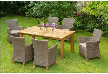Merxx Gartenm&ouml;bel-Set Toskana 13-tlg. Natur inkl. Ausziehtisch