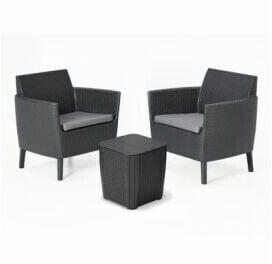 Keter Salemo Balkonmöbel Set Rattan graphit
