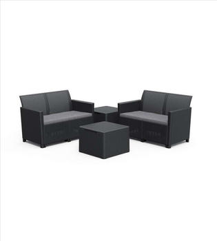 Keter Claire Lounge 3 pcs. (2 sofas, 1 table) graphite