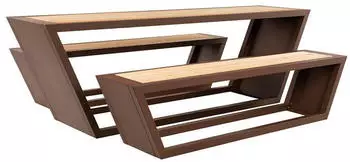 Home Deluxe Sitzgarnitur KOBON 240,5x76x60cm Stahl/Sibirische L&auml;rche (35676)