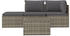 vidaXL 4-tlg. Garten-Lounge-Set mit Kissen Grau Poly Rattan (318676)