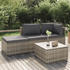 vidaXL 4-tlg. Garten-Lounge-Set mit Kissen Grau Poly Rattan (318676)