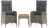 vidaXL 2-Sitzer Lounge-Set aus Polyrattan mit Polster grau (319907)