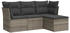 vidaXL Garten Sofagarnitur mit Kissen 4-tlg. Grau Poly Rattan (3249379)