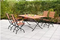 MERXX Garten-Essgruppe "Schlo&szlig;garten" 5 Stk. tlg. 4 Klappsessel, Gartentisch