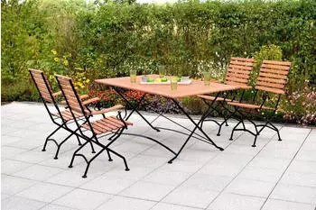 Merxx Schlossgarten Gartenm&ouml;belset 5 teilig Eukalyptusholz natur (50167-217)