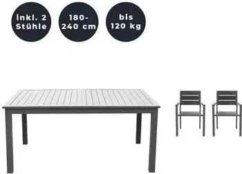 Home Deluxe CASA MADERA Tisch & 2 St&uuml;hle (40188)