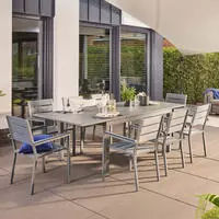 Garten-sitzgruppe Ausziehbar Casa Madera - 160/240 X 100 Cm 10 St&uuml;hle Menge 11 Tlg.
