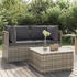 vidaXL 3-tlg. Garten-Lounge-Set mit Kissen Grau Poly Rattan (318675)