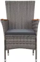 vidaXL 7-tlg. Garten-Essgruppe mit Auflagen Poly Rattan Grey