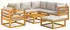 vidaXL Gartenlounge Set 8 teilig mit Kissen Massivholz