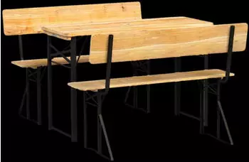 holz4home Bierzeltgarnitur mehrteilig inkl. Wandhalterung klappbar Holz natur (H4H390)