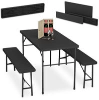 Relaxdays Bierzeltgarnitur (61 x 120 x 73 cm) (4052025876210) Schwarz