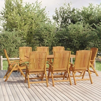 vidaXL 9-tlg. Garten-Essgruppe Massivholz Teak (3154922)