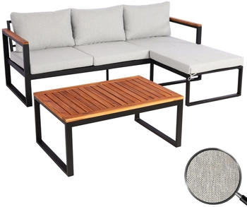 MCW MCW-L26b Lounge-Set Aluminium Akazie Holz MVG-zertifiziert hellgrau