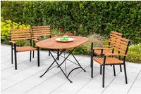 MERXX Garten-Essgruppe "Schlo&szlig;garten" 5 Stk. tlg. 4 Stapelsessel mit Klapptisch,
