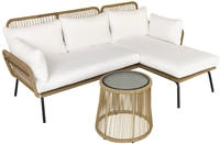 Outsunny - Gartenm&ouml;bel-Set - 125Lx77Wx82Hcm - Kaffee+Creme