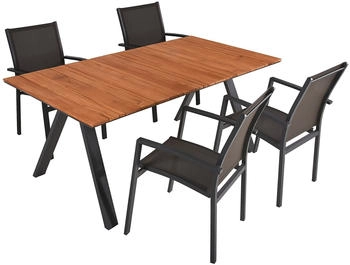 Garden Pleasure DAVINA Set 5-tlg Holz Metall Grau