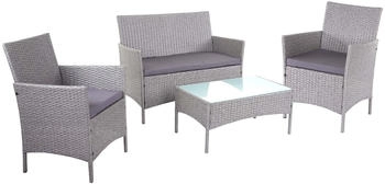 MCW 2-1-1 Poly-Rattan Garten-Garnitur Hamar grau/anthrazit