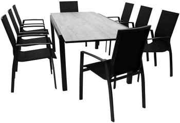 DEGAMO FARO 9-teilig Aluminium/Kunstgewebe schwarz