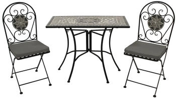 DEGAMO SIENA 3-teilig Eisen schwarz + Mosaik grau/weiss