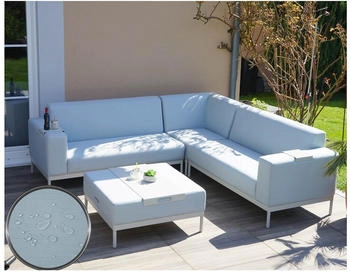 MCW Alu-Garten-Garnitur MCW-C47 Stoff/Textil blau mit Ablage ohne Kissen