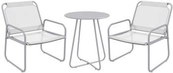 Outsunny Gartenmöbel-Set mit 2 Stühlen und Beistelltisch 63 x 57 x 82 cm grau