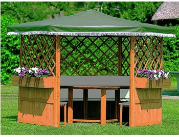 Promadino Gartenm&ouml;bel 5 Sitzpl&auml;tze Holz braun