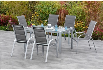 Merxx Gartenm&ouml;bel-Set Amalfi di Lusso 7-teilig 150x90 cm Anthrazit