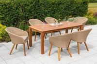 MERXX Garten-Essgruppe "Arrone" 7 Stk. tlg. 6 Sessel mit Tisch