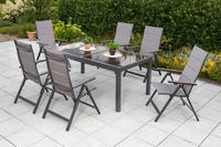 MERXX Garten-Essgruppe ""Trivero"" Set, 7 Stk. tlg. Ausziehtisch: LxB: 140-200...