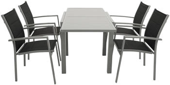 DEGAMO TIRANA 5-teilig Alu/Kunstgewebe schwarz