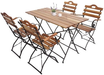MCW MCW-J40 Bistroset Akazie MVG-zertifiziert naturfarben